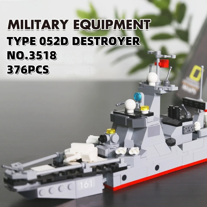 376PCS Missile Destroyer Military Model Building Blocks 052D Destroyer Model Small Particle Toy For Children Boys Kids Gifts
376PCS Missile Destroyer Military Model Building Blocks 052D Destroyer Model Small Particle Toy For Children Boys Kids Gifts