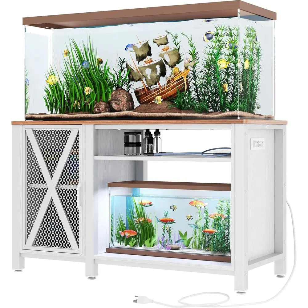 Прочная металлическая подставка для аквариума с розетками и шкафом для хранения резервуаров емкостью 55–75 галлонов, емкостью 860 фунтов, белая и ореховая Fini
Прочная металлическая подставка для аквариума с розетками и шкафом для хранения резервуаров емкостью 55–75 галлонов, емкостью 860 фунтов, белая и ореховая Fini