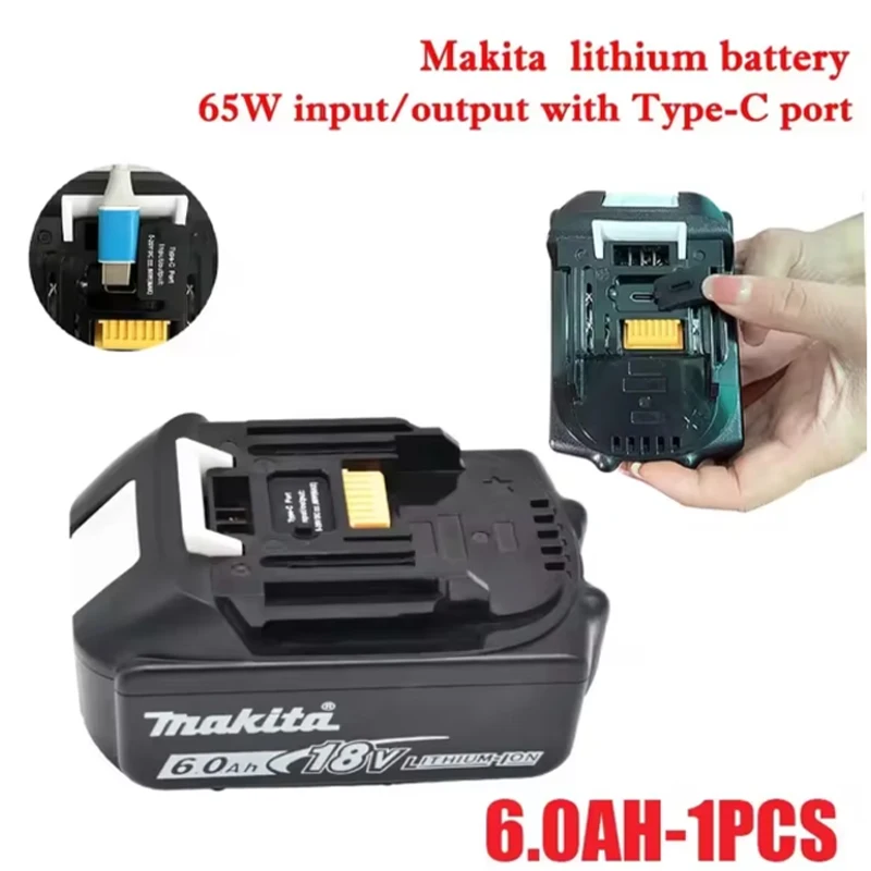 Makita 18V Battery with Type-C port 65W input/output large Capacity Electric Tool Battery Universal BL1860 BL1850 BL1840 BL1830
Makita 18V Battery with Type-C port 65W input/output large Capacity Electric Tool Battery Universal BL1860 BL1850 BL1840 BL1830
