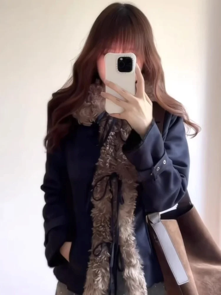 Korean Retro College Sle Women's Faux Fur Collar Plu Jaet Slim Fit Leather And Fur Inteated Autumn Winter New Arrival...
Korean Retro College Sle Women's Faux Fur Collar Plu Jaet Slim Fit Leather And Fur Inteated Autumn Winter New Arrival...