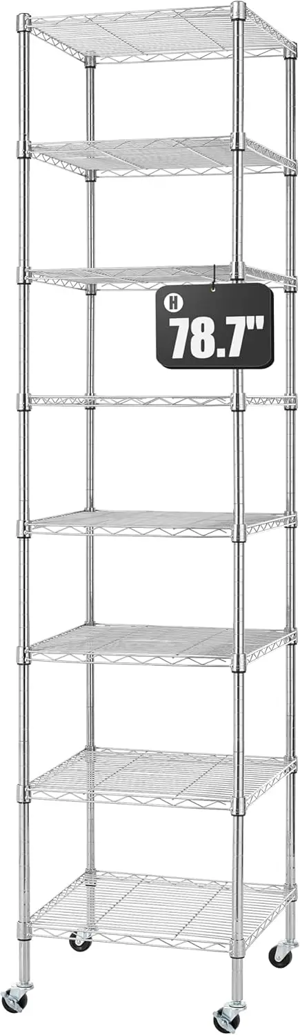 Heavy Duty 8 Tier Wire Shelving With Wheels 18X18X78.7-Hes 8 Shelves Metal Storage Ra Thien Steel Tube, Pantry Shelves For
Heavy Duty 8 Tier Wire Shelving With Wheels 18X18X78.7-Hes 8 Shelves Metal Storage Ra Thien Steel Tube, Pantry Shelves For