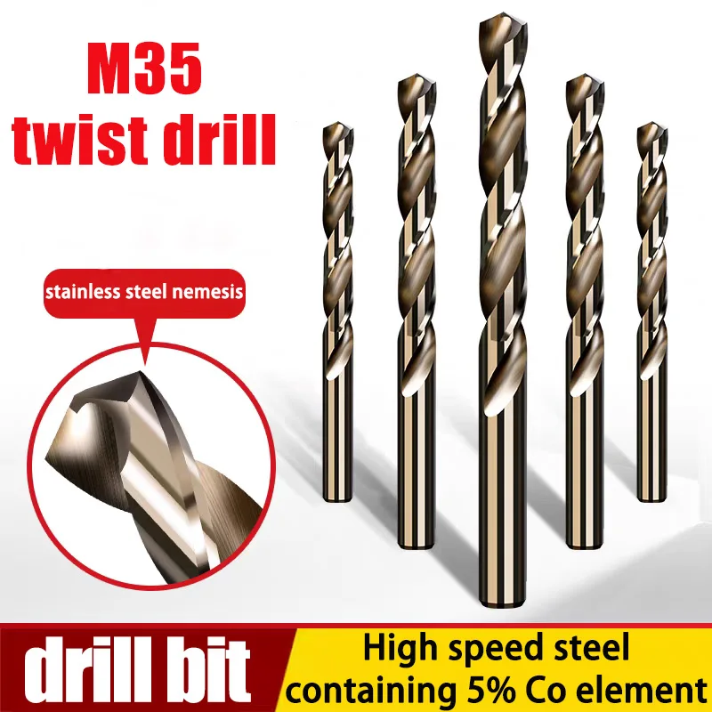 M35 HSS Drill Bit Cobalt High Speed Steel Twist Drill Tool Set Accessories For Metal Stainless Steel Iron Drilling Tool 1mm-13mm
M35 HSS Drill Bit Cobalt High Speed Steel Twist Drill Tool Set Accessories For Metal Stainless Steel Iron Drilling Tool 1mm-13mm