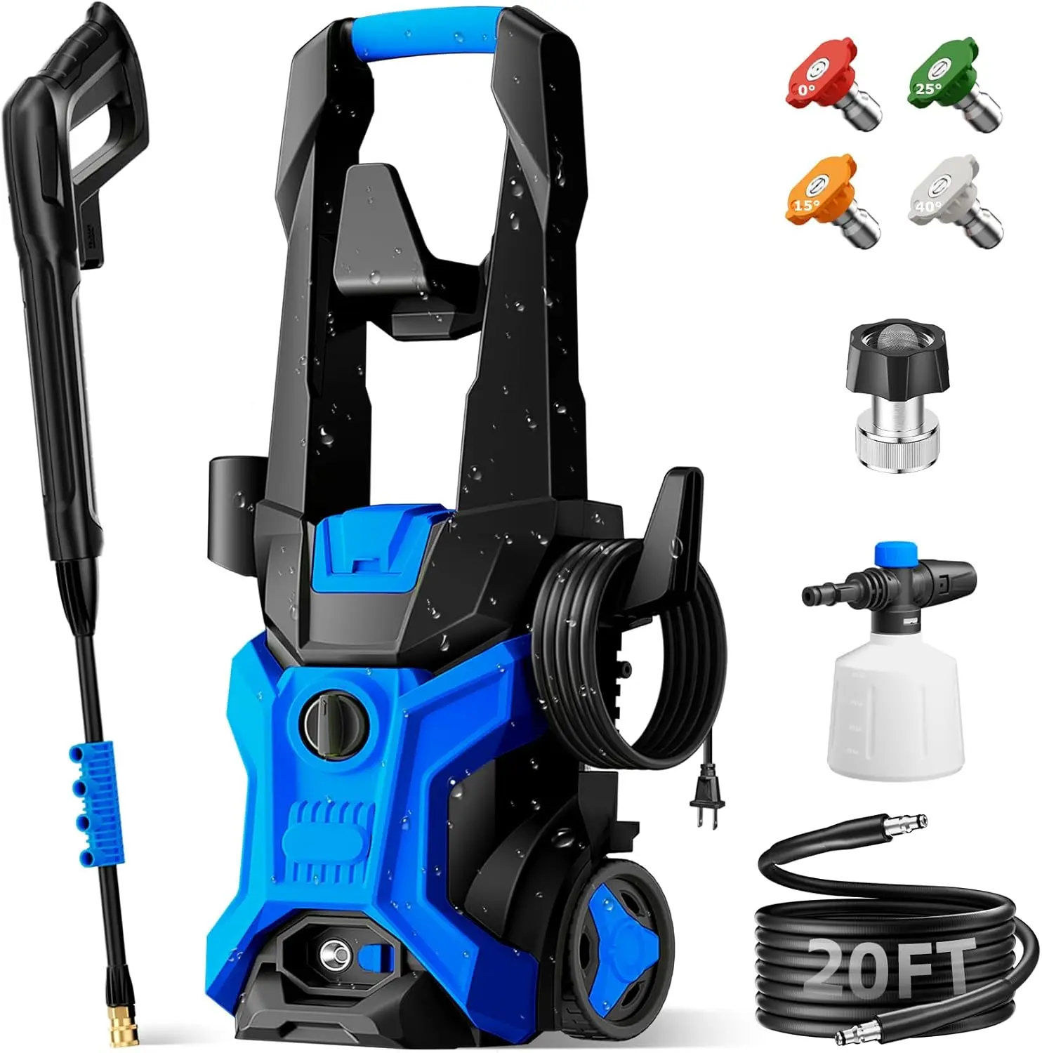 Electric Pressure Washer - 2.5 GPM Portable Lightweight Power Washer, 4 Quick-Connect Nozzles & Adjustable Soap Tank Pressure Wa
Electric Pressure Washer - 2.5 GPM Portable Lightweight Power Washer, 4 Quick-Connect Nozzles & Adjustable Soap Tank Pressure Wa