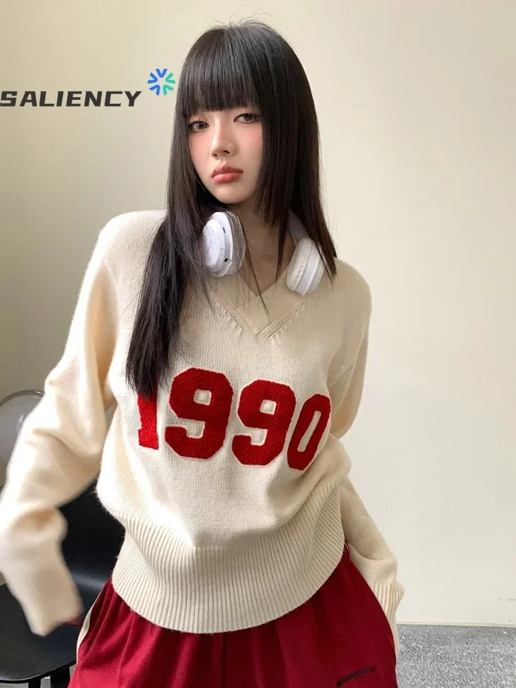 Women's Fashion Retro Casual V-neck Long-sleeved Blouse Spring Autumn College Style Gentle Lazy Knit Pullover Sweaters
Women's Fashion Retro Casual V-neck Long-sleeved Blouse Spring Autumn College Style Gentle Lazy Knit Pullover Sweaters
