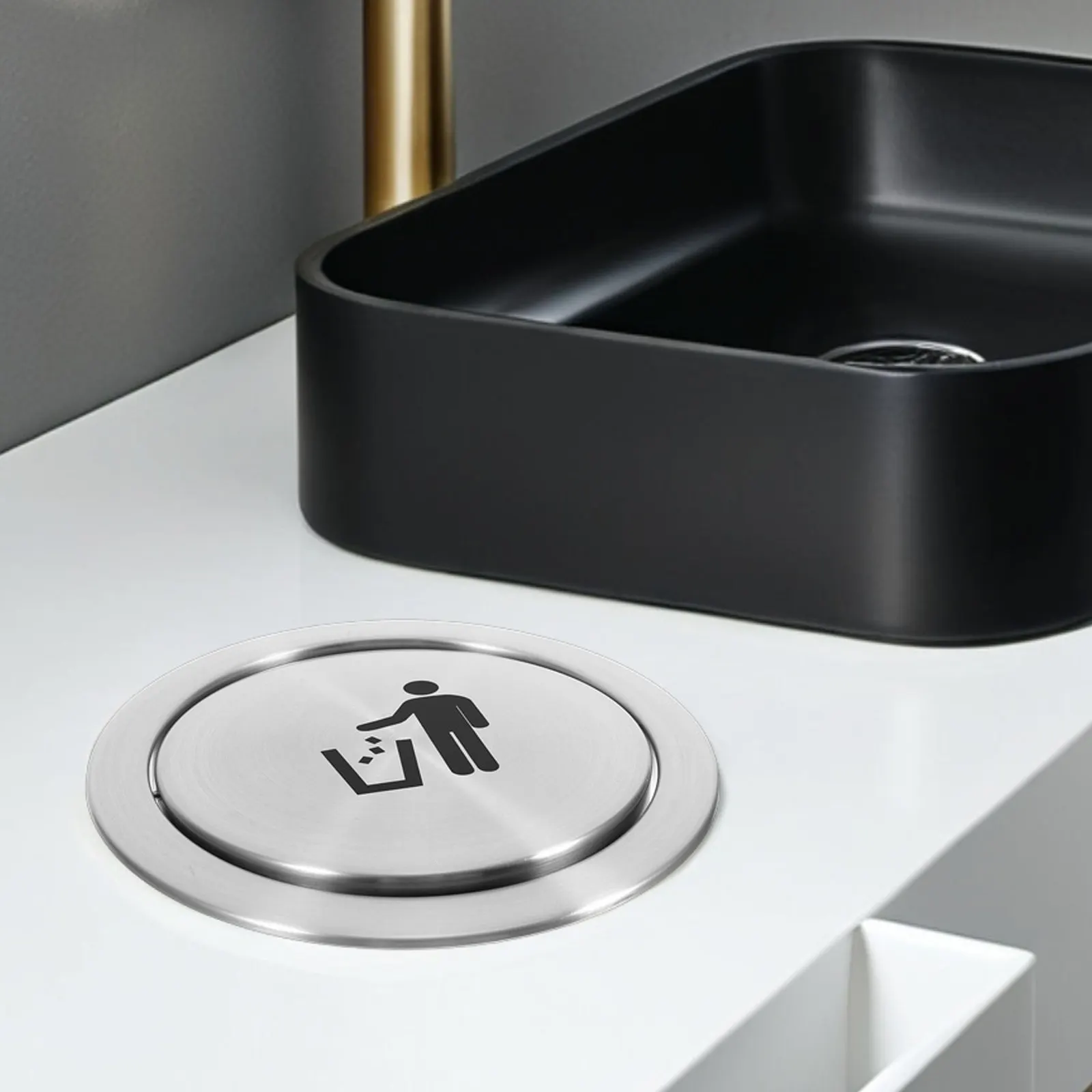 Stainless Steel Recessed Trash Can Lid for Kitchen Bathroom Countertop Sink Embedded Swing Top Garbage Can Cover Waste Container
Stainless Steel Recessed Trash Can Lid for Kitchen Bathroom Countertop Sink Embedded Swing Top Garbage Can Cover Waste Container