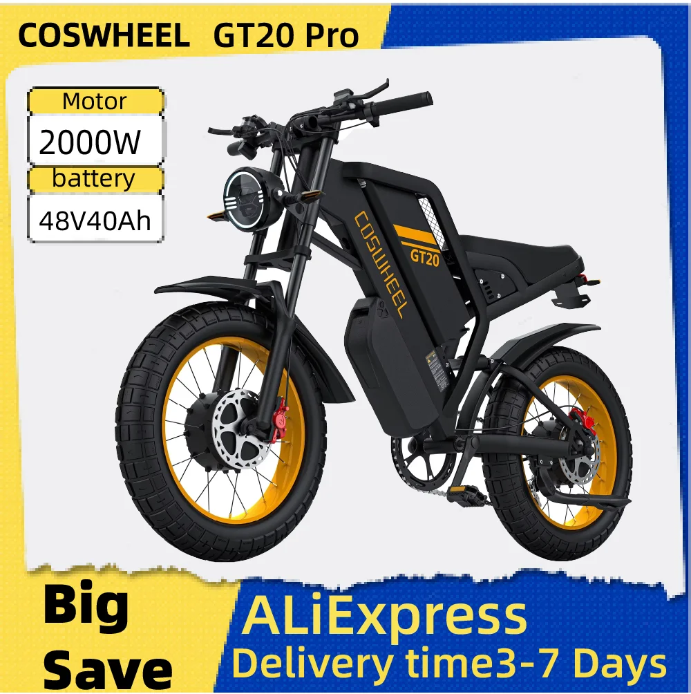 COSWHEEL GT20 Pro Электронный горный велосипед с двумя двигателями для взрослых 48 В 25 + 15 Ач Двойные батареи Двойная подвеска 20 дюймов Внедорожный электронный велосипед с толстыми шинами
COSWHEEL GT20 Pro Электронный горный велосипед с двумя двигателями для взрослых 48 В 25 + 15 Ач Двойные батареи Двойная подвеска 20 дюймов Внедорожный электронный велосипед с толстыми шинами