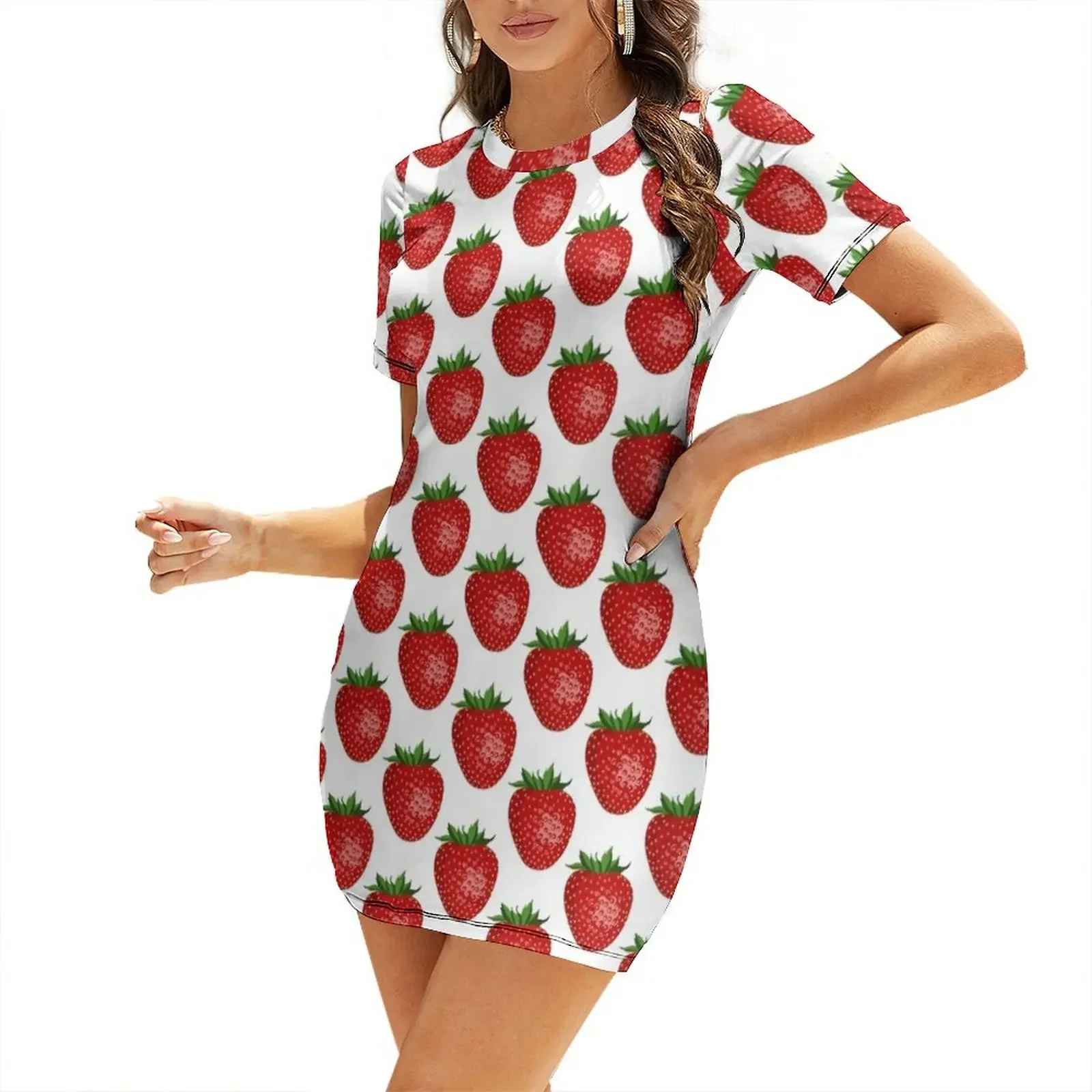I like strawberries Short-Sleeved Dress elegant dress sexy short dresses daring women's evening dresses Dress 
I like strawberries Short-Sleeved Dress elegant dress sexy short dresses daring women's evening dresses Dress