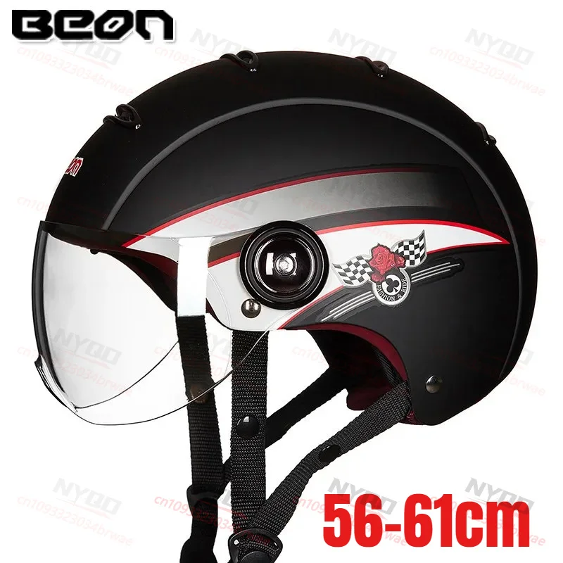 BEON Summer Retro Motorcycle Half Helmet, Ventilated and Breathable Riding Electric Bike Commuting Sun Protection Helmet
BEON Summer Retro Motorcycle Half Helmet, Ventilated and Breathable Riding Electric Bike Commuting Sun Protection Helmet