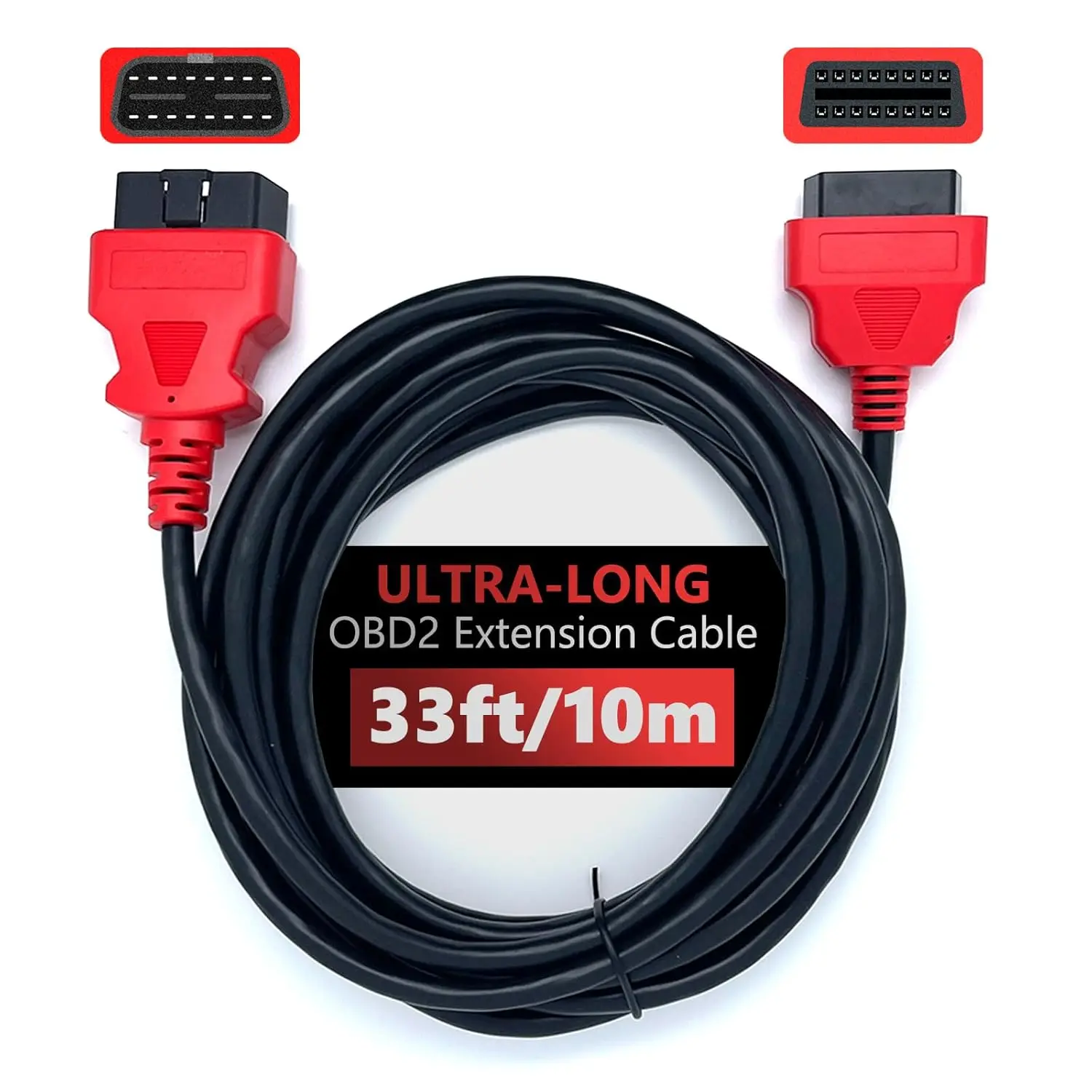 33ft/10m 16-Pin OBD2 Extension Cable Male to Female OBDII Diagnostic Adapter
33ft/10m 16-Pin OBD2 Extension Cable Male to Female OBDII Diagnostic Adapter