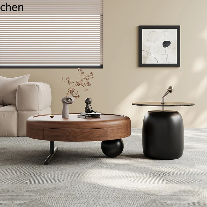 CP round living room home light luxury high sense designer antique walnut coffee table combination
CP round living room home light luxury high sense designer antique walnut coffee table combination