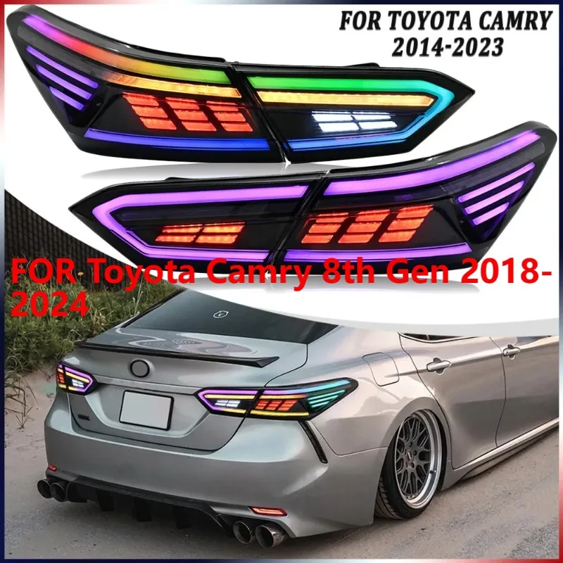 Для Toyota Camry 8-го поколения 2018-2024 RGB светодиодные задние фонари указателя поворота 1 комплект стоп-сигналов Plug and Play 
Для Toyota Camry 8-го поколения 2018-2024 RGB светодиодные задние фонари указателя поворота 1 комплект стоп-сигналов Plug and Play