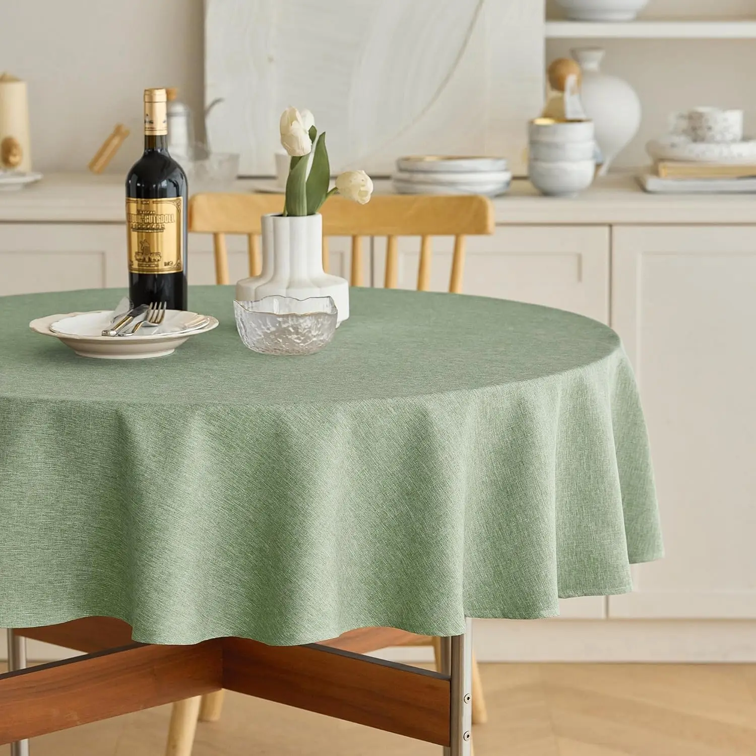 60 Inch Round Tablecloth, Waterproof & Washable Faux Linen, Sage Green for Dining Kitchen Party
60 Inch Round Tablecloth, Waterproof & Washable Faux Linen, Sage Green for Dining Kitchen Party