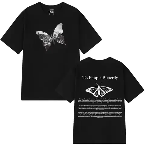Kendrick Lamar To Pimp A Butterfly Harajuku T Shirt Man's Woman Fashion T-shirts Summer Short-sleeved Casual T-shirts Streetwear