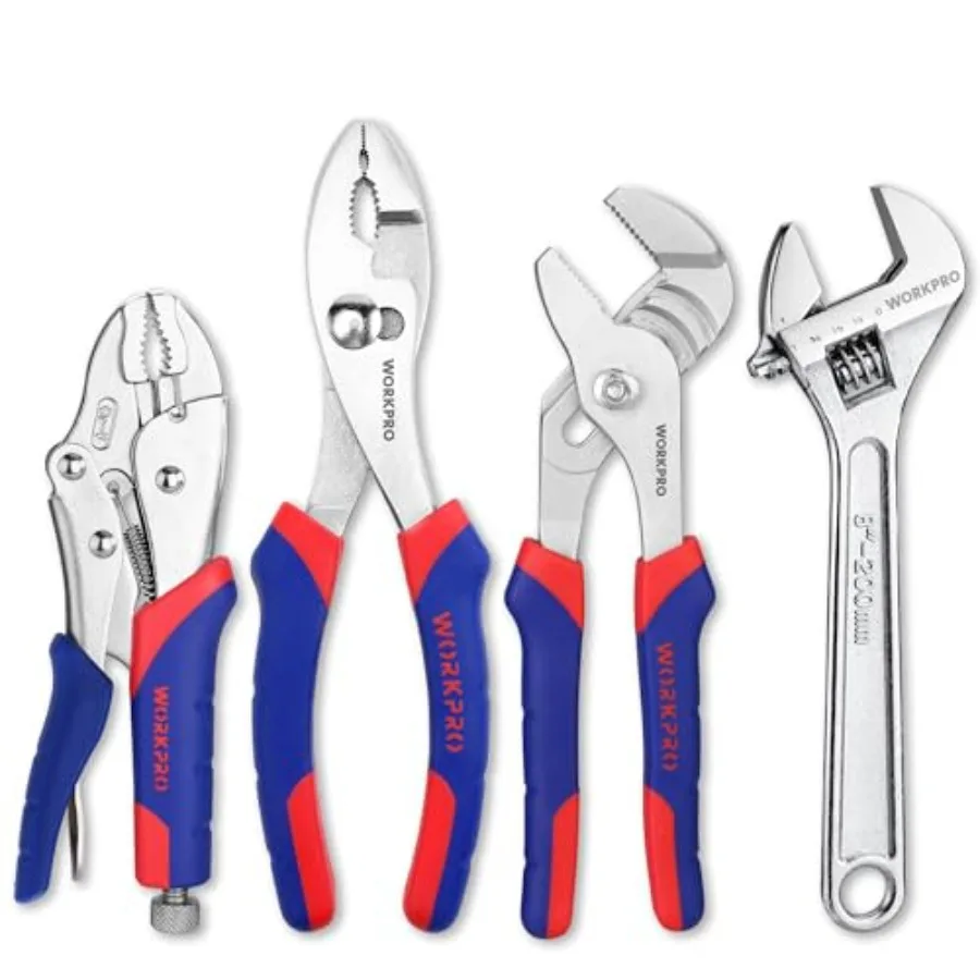 Pliers Set 4-piece Locking Plier Slip-joint Plier Groove Joint Pliers and Adjustable Wrench Home Maintenance Tool Kit
Pliers Set 4-piece Locking Plier Slip-joint Plier Groove Joint Pliers and Adjustable Wrench Home Maintenance Tool Kit