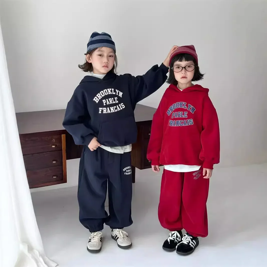 Girls Suits 2024 Autumn New Childrens Clothes Boys and Girls Fancy Plus Fleece Letters Hooded Sweater Pants Two-piece Set Casual
Girls Suits 2024 Autumn New Childrens Clothes Boys and Girls Fancy Plus Fleece Letters Hooded Sweater Pants Two-piece Set Casual