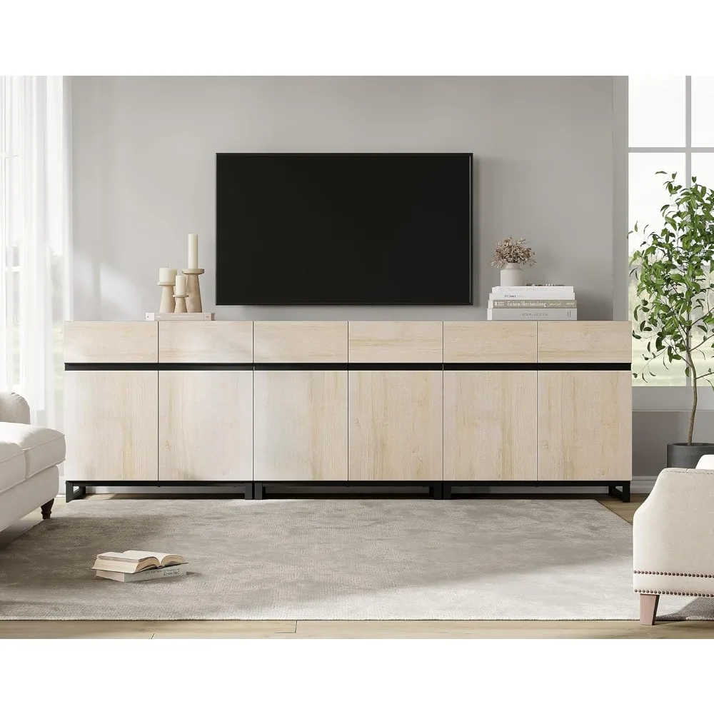 Modern TV Stand for 75-110 Inch TVs, Wooden Entertainment Center TV Console with Metal Base and Adjustable Shelves for Living R
Modern TV Stand for 75-110 Inch TVs, Wooden Entertainment Center TV Console with Metal Base and Adjustable Shelves for Living R