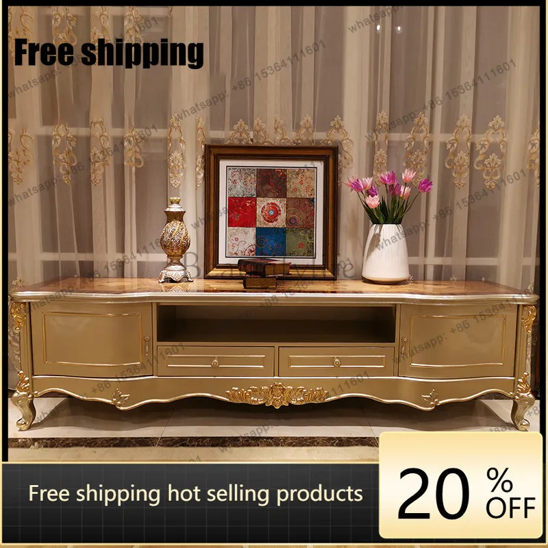 LD European TV cabinet combination champagne gold modern simple living room solid wood classical parquet furniture
LD European TV cabinet combination champagne gold modern simple living room solid wood classical parquet furniture