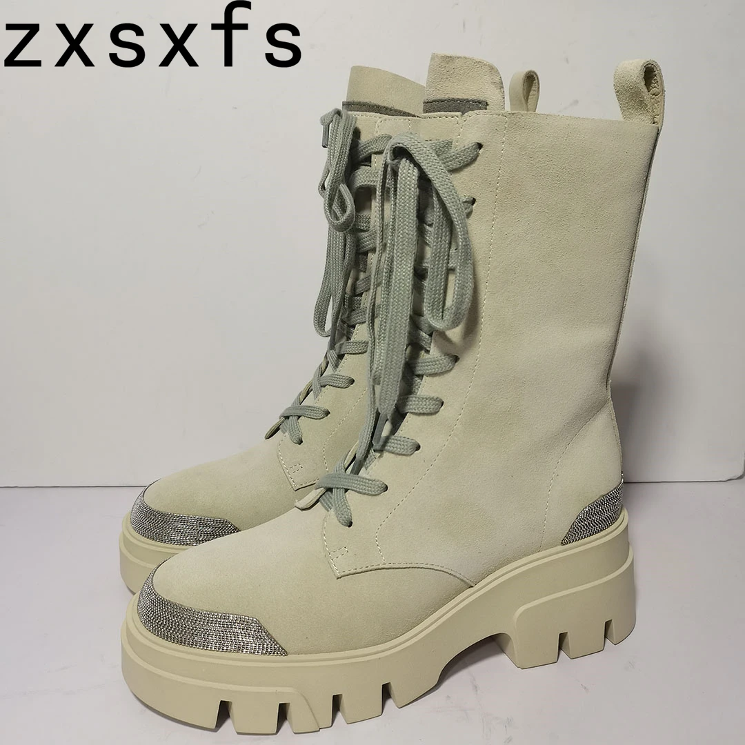 Thick Sole Platform Chelsea Boots Women Hot Sale Suede Lace Up Mid Calf Short Boots Autumn Chunky Heel Knight Boots Women Shoes
Thick Sole Platform Chelsea Boots Women Hot Sale Suede Lace Up Mid Calf Short Boots Autumn Chunky Heel Knight Boots Women Shoes