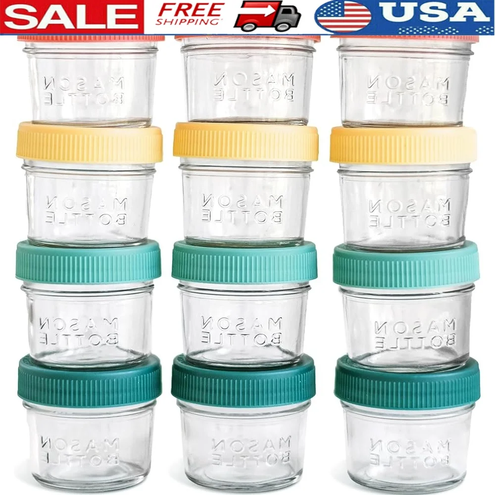 4oz Breast Milk Storage Jars 12-Pack Airtight Reusable Glass Containers Baby Food Storage Dishwasher Safe Silicone Lid
4oz Breast Milk Storage Jars 12-Pack Airtight Reusable Glass Containers Baby Food Storage Dishwasher Safe Silicone Lid