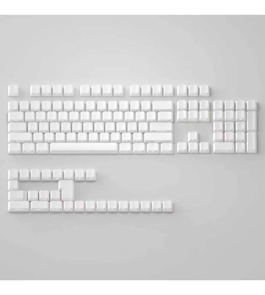 Pure white side engraved keycap gradual change transparent PBT material OEM height pure black side engraved keycap
Pure white side engraved keycap gradual change transparent PBT material OEM height pure black side engraved keycap