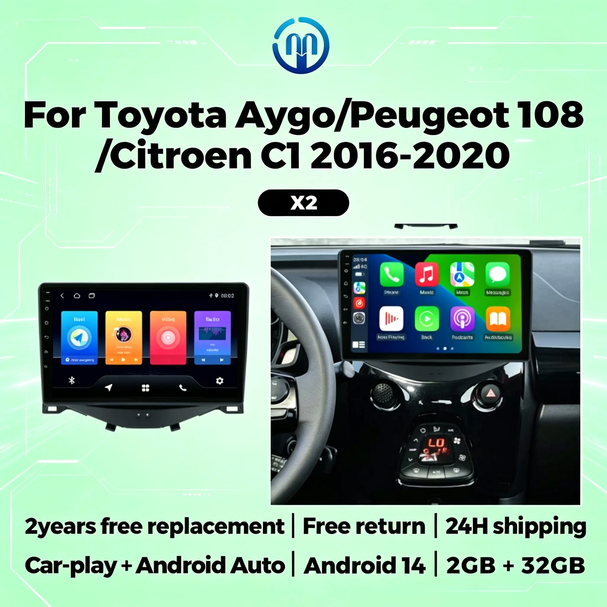 2 Din 9 Inch Car Radio For Toyota Aygo Peugeot 108 Citroen C1 2016-2020 Android Auto Car Play Car Multimedia Player FM Autoradio
2 Din 9 Inch Car Radio For Toyota Aygo Peugeot 108 Citroen C1 2016-2020 Android Auto Car Play Car Multimedia Player FM Autoradio