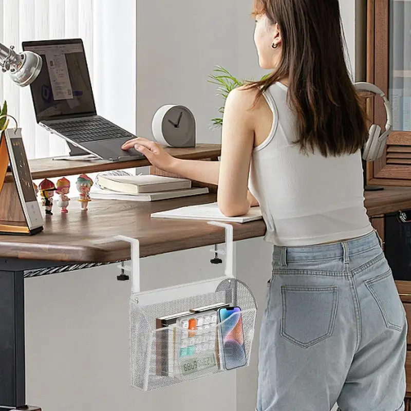 Side Desk Organizer Under Table Metal Storage Baskets Space-Saving Storage Rack Under Shelf Organizer For Home Dormitory
Side Desk Organizer Under Table Metal Storage Baskets Space-Saving Storage Rack Under Shelf Organizer For Home Dormitory