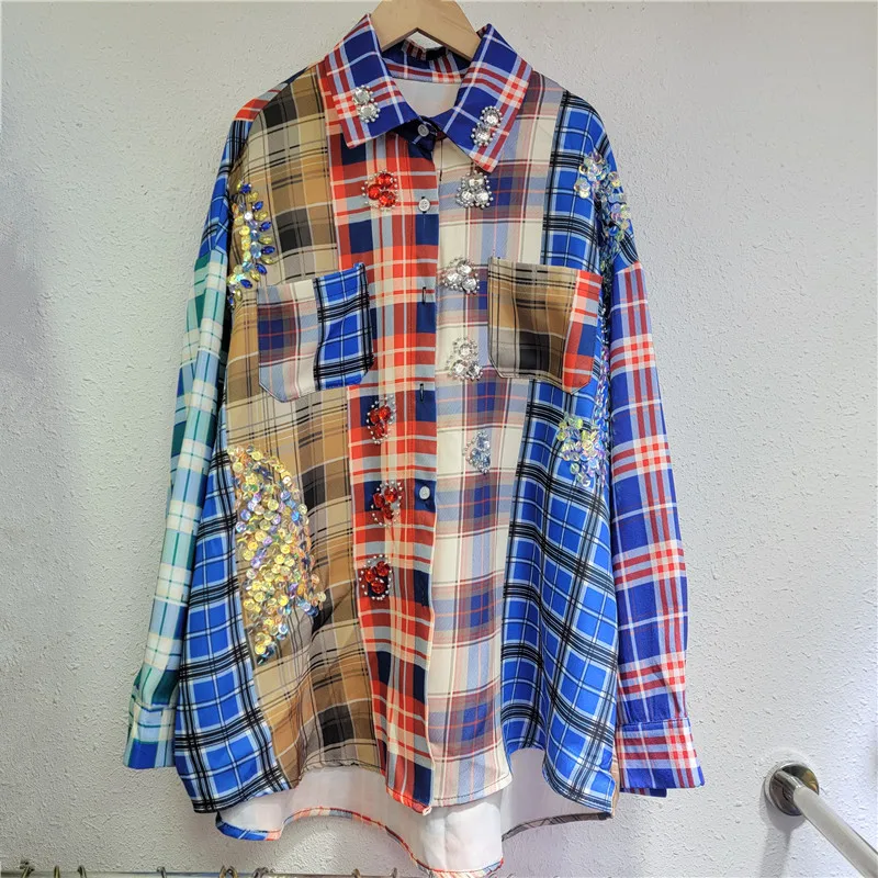 Рубашки SuperAen 2026: Новинка Весны, Повседневные, Свободного кроя, с длинным рукавом, в стиле пэчворк, с клетчатым узором и ромбами, контрастные цвета
Рубашки SuperAen 2026: Новинка Весны, Повседневные, Свободного кроя, с длинным рукавом, в стиле пэчворк, с клетчатым узором и ромбами, контрастные цвета