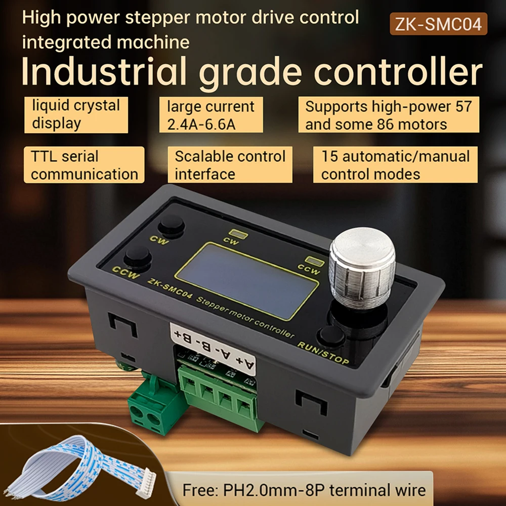 DC 10-30V SMC04 Stepper Motor Controller for 42 57 86 Stepper Motor Forward and Reverse Control TTL Serial Communication
DC 10-30V SMC04 Stepper Motor Controller for 42 57 86 Stepper Motor Forward and Reverse Control TTL Serial Communication
