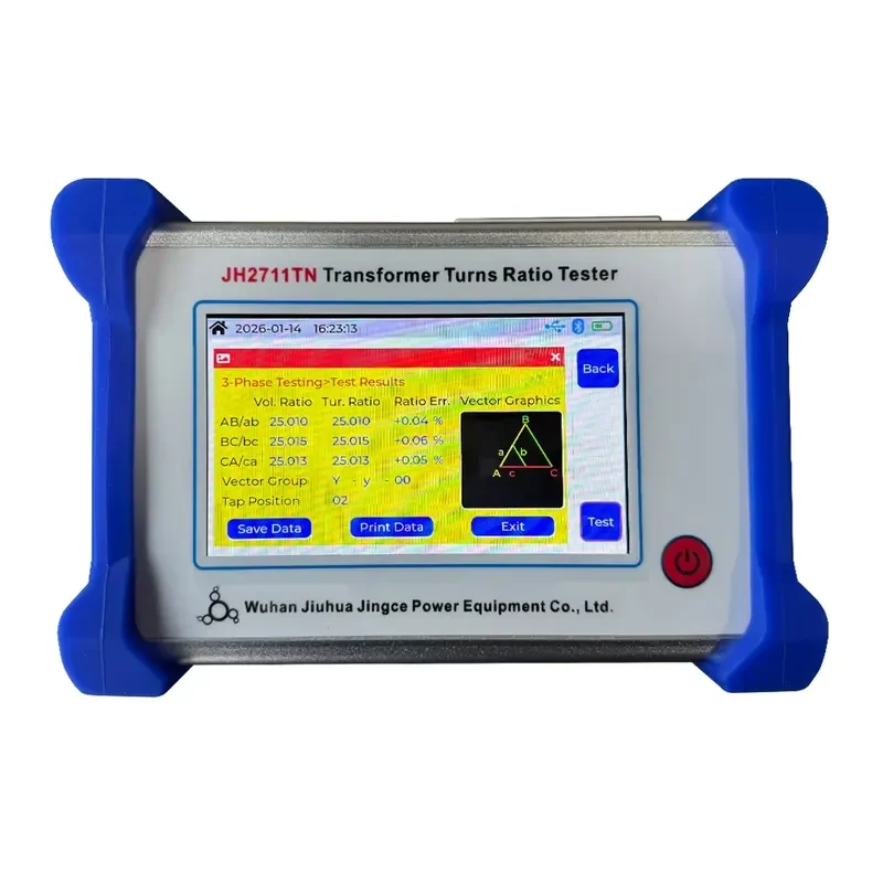 Neutral Point Handheld Three Phase Transformer Turns Ratio Tester with Thermal Printer Printing Function
Neutral Point Handheld Three Phase Transformer Turns Ratio Tester with Thermal Printer Printing Function