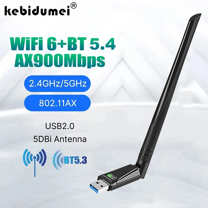 AX900 USB WiFi 6 Bluetooth 5.4 Адаптер 2в1 Dongle Двухдиапазонная антенна 2,4G и 5 ГГц USB Сетевой беспроводной Wlan-приемник для Win 10/11
AX900 USB WiFi 6 Bluetooth 5.4 Адаптер 2в1 Dongle Двухдиапазонная антенна 2,4G и 5 ГГц USB Сетевой беспроводной Wlan-приемник для Win 10/11