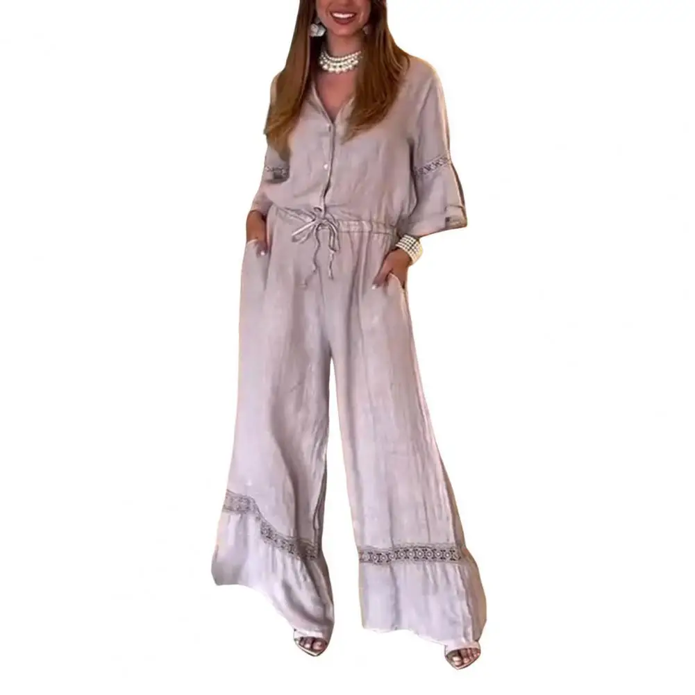 Women's Jumpsuit Solid High Waist Cinching Pockets Wide Leg Bodysuit Lady One Piece Summer Lady Streetwears
Women's Jumpsuit Solid High Waist Cinching Pockets Wide Leg Bodysuit Lady One Piece Summer Lady Streetwears