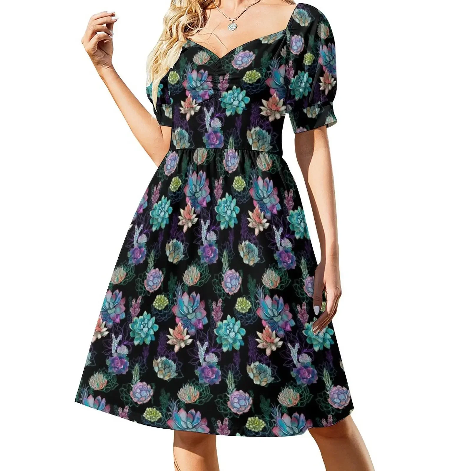Black Succulent Short-Sleeved Dress wedding dresses for woman Woman's evening dress
Black Succulent Short-Sleeved Dress wedding dresses for woman Woman's evening dress
