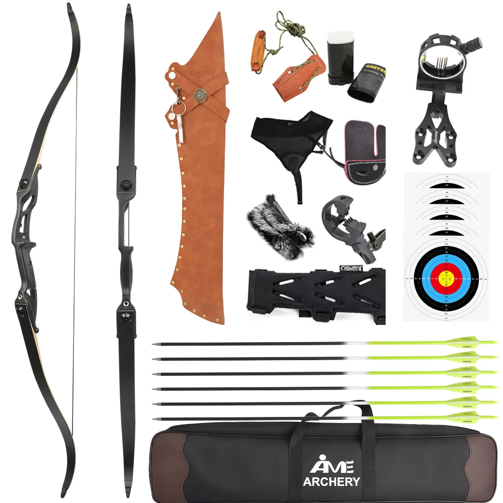 56" Recurve Bow Archery Takedown Hunting Bow 30-50 lbs 17 Inch Riser Right Hand Bow Arrow Hunting Shooting Target Practice Set
56" Recurve Bow Archery Takedown Hunting Bow 30-50 lbs 17 Inch Riser Right Hand Bow Arrow Hunting Shooting Target Practice Set