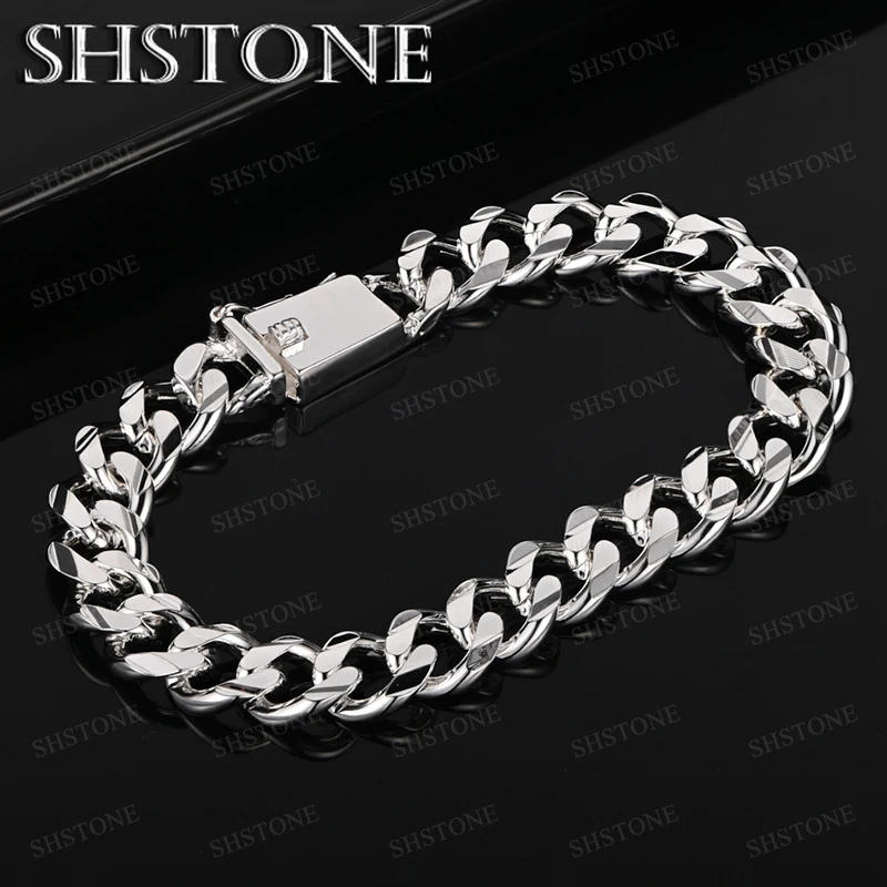 Fashion 925 Sterling Silver Bracelet Cuban Chain For Women Men Valentine's Day Jewelry Birthday Party Gift Trend Accessories
Fashion 925 Sterling Silver Bracelet Cuban Chain For Women Men Valentine's Day Jewelry Birthday Party Gift Trend Accessories