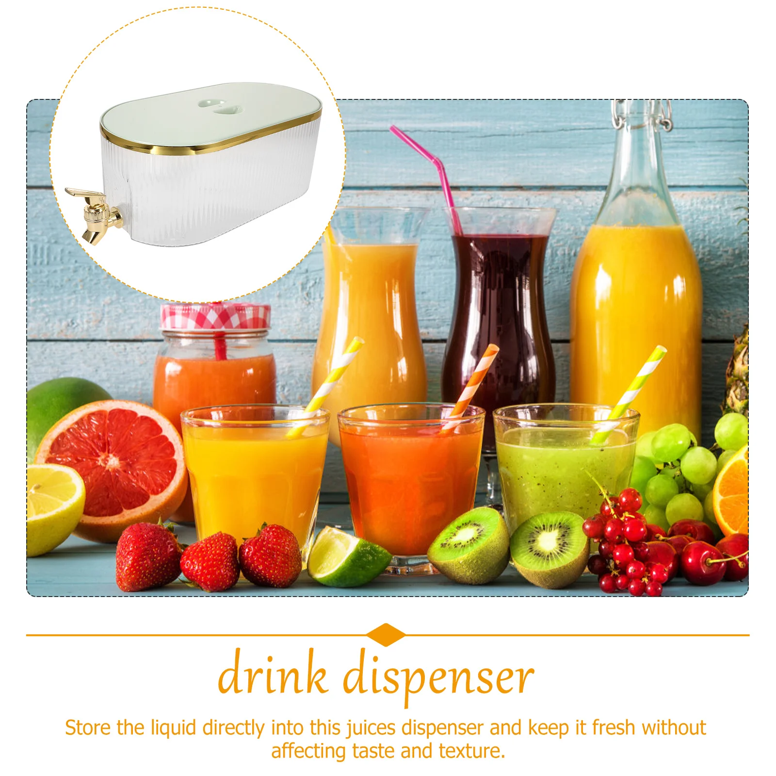 Drinks Dispenser Cold Water Storage Large Capacity Seal Lid Spigot Juice Container Beverage Holder for Party Home
Drinks Dispenser Cold Water Storage Large Capacity Seal Lid Spigot Juice Container Beverage Holder for Party Home