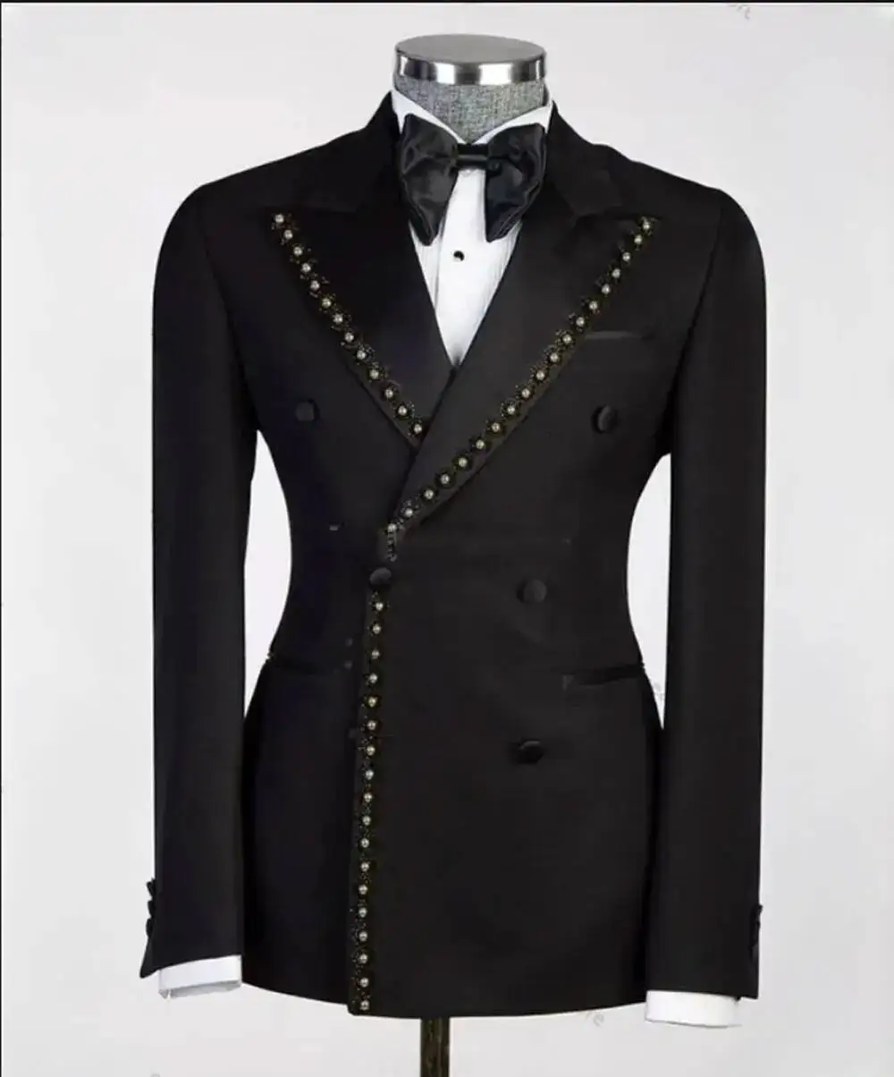 Fashion Men‘s’ Suits 2 Piece Set With Gold Beads Custom One Button Slim Fit Tuxedo Wedding Formal Business Prom
Fashion Men‘s’ Suits 2 Piece Set With Gold Beads Custom One Button Slim Fit Tuxedo Wedding Formal Business Prom