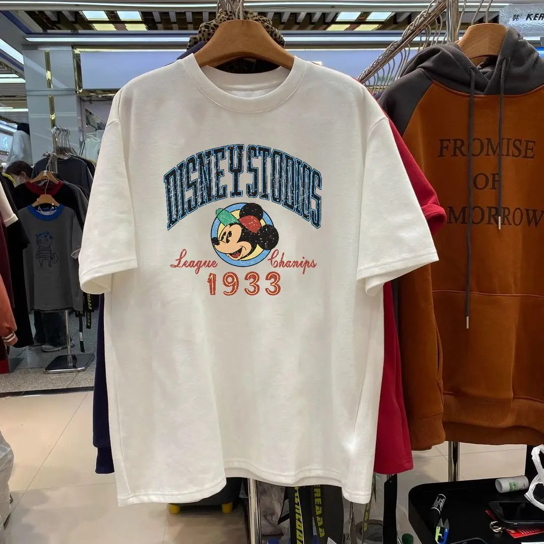 Корейские свободные футболки с короткими рукавами из чистого хлопка с буквенным принтом для мужчин и женщин 
Корейские свободные футболки с короткими рукавами из чистого хлопка с буквенным принтом для мужчин и женщин