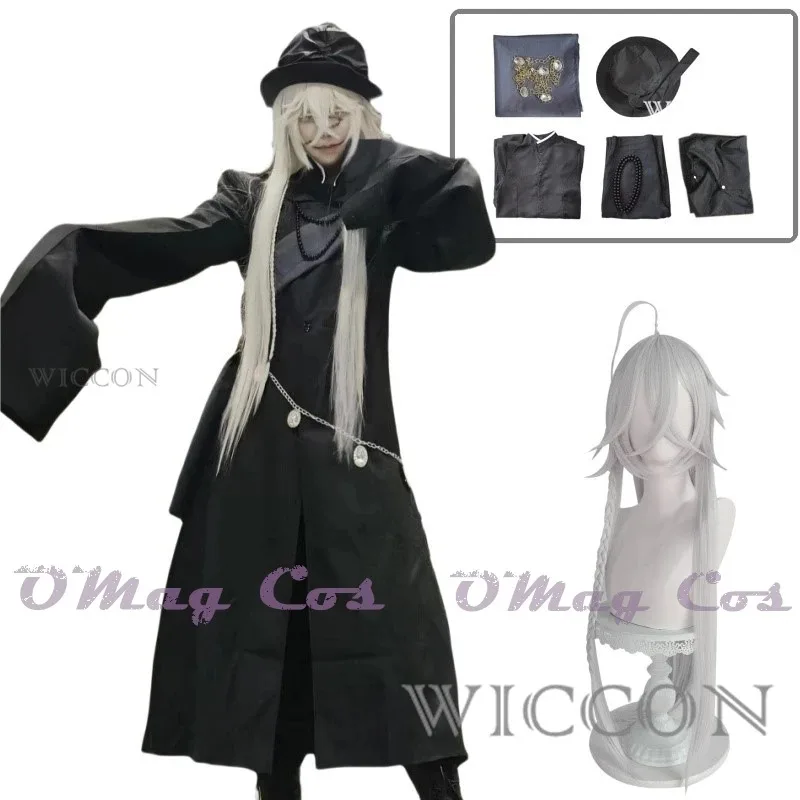 Anime Black Butler Under Taker Cosplay Costume Silvery Wig Black Robe Shawl Uniform Hat Adult Man Halloween Christmas Suit
Anime Black Butler Under Taker Cosplay Costume Silvery Wig Black Robe Shawl Uniform Hat Adult Man Halloween Christmas Suit