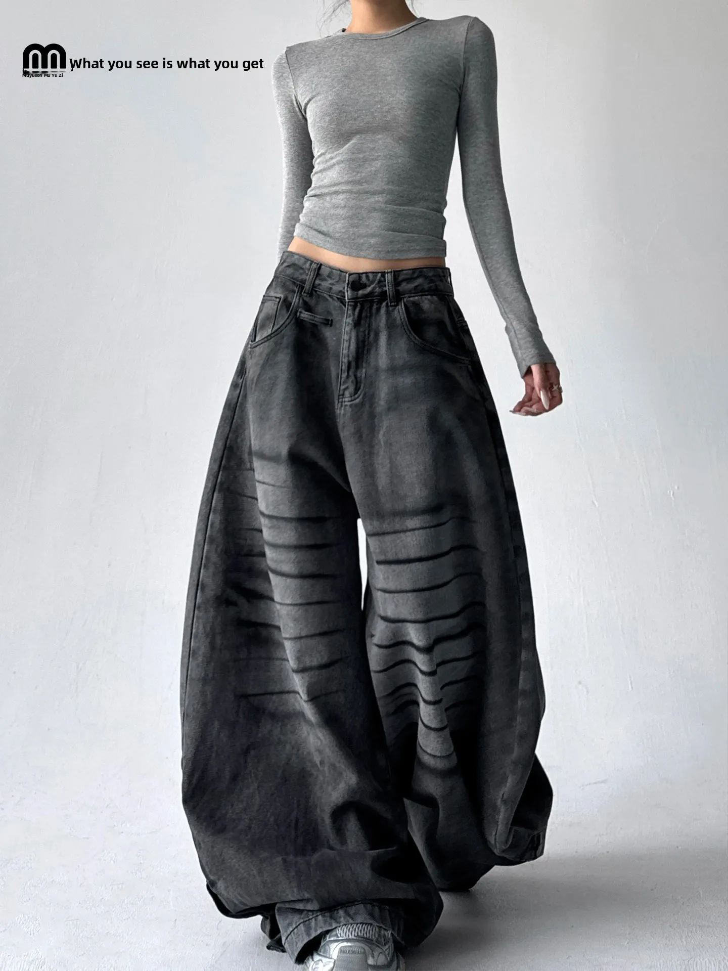 Waed Cra Denim Jeans High Waist Loose Wide Leg Pants Women's Autumn Winter New Design Worn Feeling Faded Cotton Jeans
Waed Cra Denim Jeans High Waist Loose Wide Leg Pants Women's Autumn Winter New Design Worn Feeling Faded Cotton Jeans