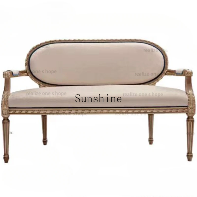 French court retro solid wood carving flower sofa American living room bedroom double lounge chair
French court retro solid wood carving flower sofa American living room bedroom double lounge chair