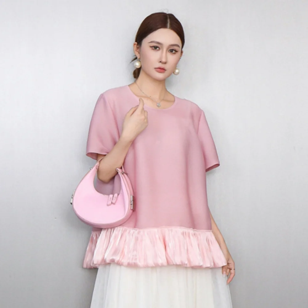 Gentle Sweet Style Ruffled Short-sleeve Pullover Top Women High-end Youthful Chic Blouse Spring Summer 2026 XY38
Gentle Sweet Style Ruffled Short-sleeve Pullover Top Women High-end Youthful Chic Blouse Spring Summer 2026 XY38