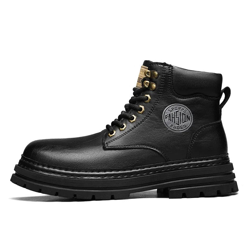 Outdoor Leather Mens Slip on Boots Platform Shoes Luxury Brand Men Winter Plush Snow Boots Fashion All-match Men Motocross Boots
Outdoor Leather Mens Slip on Boots Platform Shoes Luxury Brand Men Winter Plush Snow Boots Fashion All-match Men Motocross Boots