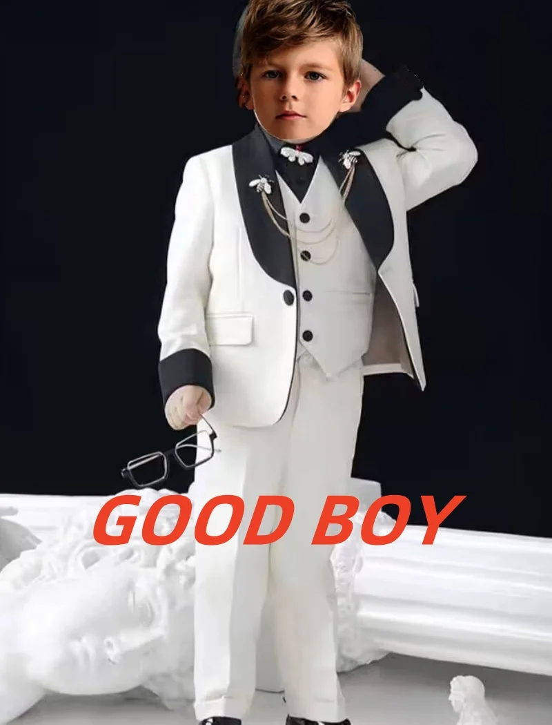 Boy Suits Costume 3 Pieces Child White Jacket Sets Vest Pant Flower Boys Formal Party Suit Kids Wedding Suit Tuxedo
Boy Suits Costume 3 Pieces Child White Jacket Sets Vest Pant Flower Boys Formal Party Suit Kids Wedding Suit Tuxedo