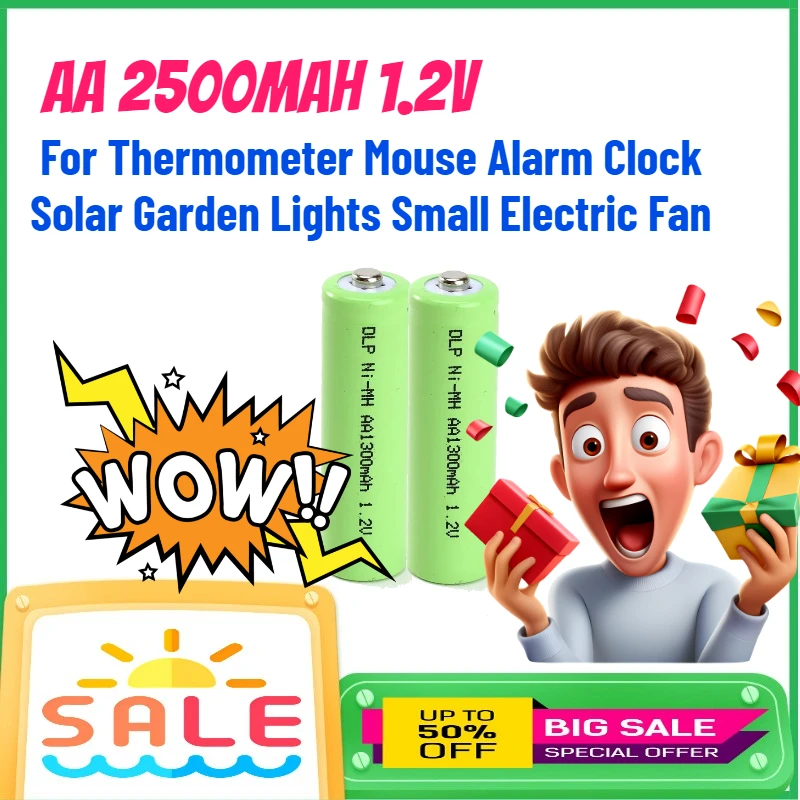 AA 2500mAh 1.2V NiCd Replace Battery for Thermometer Mouse Alarm Clock Solar Garden Lights Small Electric Fan Rechargeable
AA 2500mAh 1.2V NiCd Replace Battery for Thermometer Mouse Alarm Clock Solar Garden Lights Small Electric Fan Rechargeable