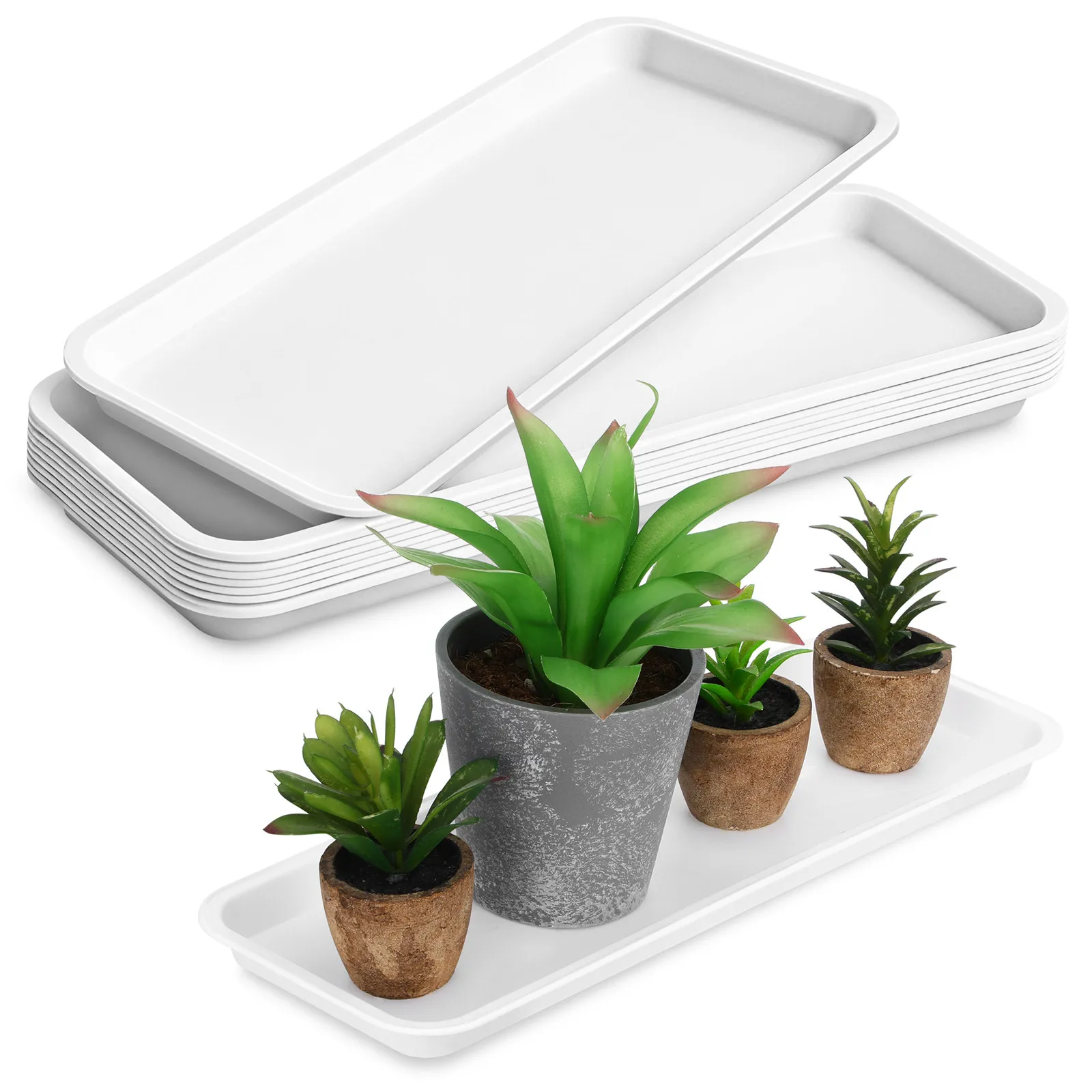 10pcs Large Rectangular Flower Pot Trays Plastic Plant Saucers Bonsai Storage Bases Reusable Plant Drip Tray For Home Garden
10pcs Large Rectangular Flower Pot Trays Plastic Plant Saucers Bonsai Storage Bases Reusable Plant Drip Tray For Home Garden