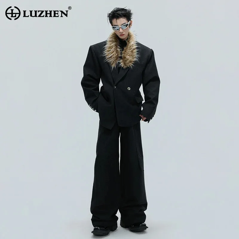 LUZHEN 2025 New Luxury Temperament Detachable Fur Neck Blazer Coat Men's Fashion Handsome Straight Trousers Male Clothes JY4824
LUZHEN 2025 New Luxury Temperament Detachable Fur Neck Blazer Coat Men's Fashion Handsome Straight Trousers Male Clothes JY4824