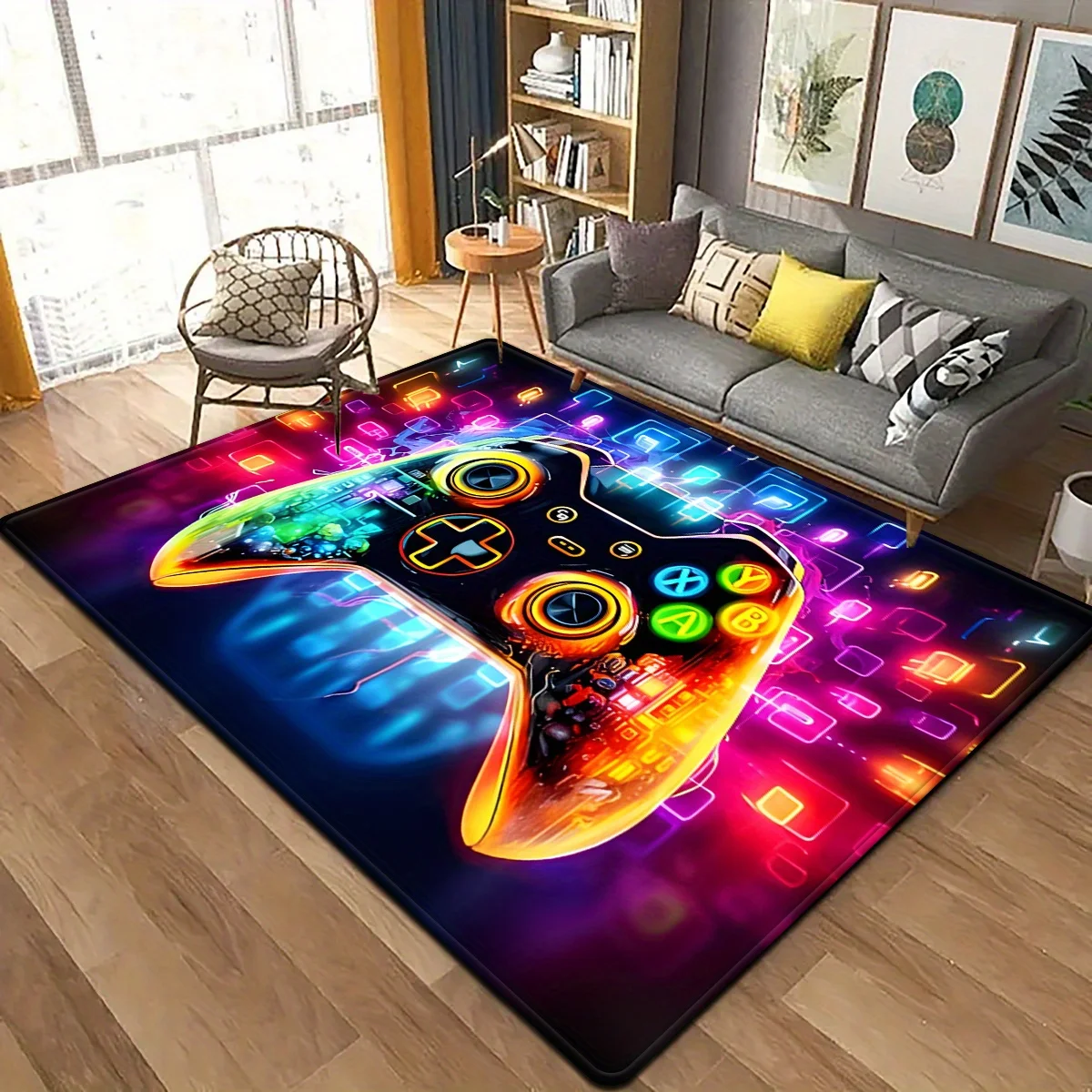 Colorful Black Controller Print Square Area Rug – Large Indoor Carpet for Bedroom Living Room Decor
Colorful Black Controller Print Square Area Rug – Large Indoor Carpet for Bedroom Living Room Decor