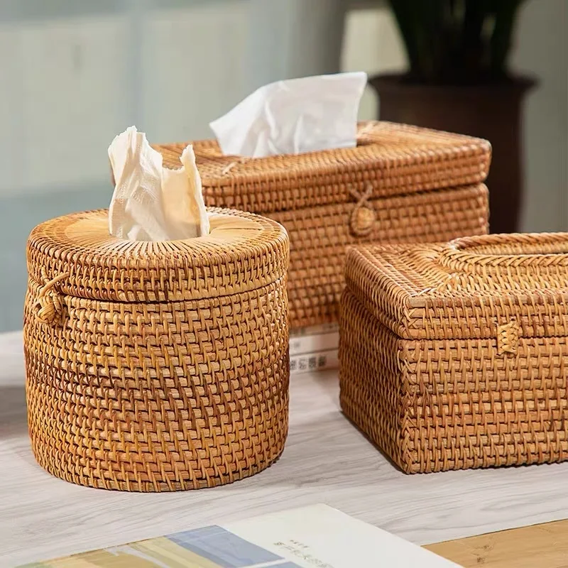Vietnam Rattan Tissue Box Pastoral Style Japanese Woven Remote Control Storage Box
Vietnam Rattan Tissue Box Pastoral Style Japanese Woven Remote Control Storage Box