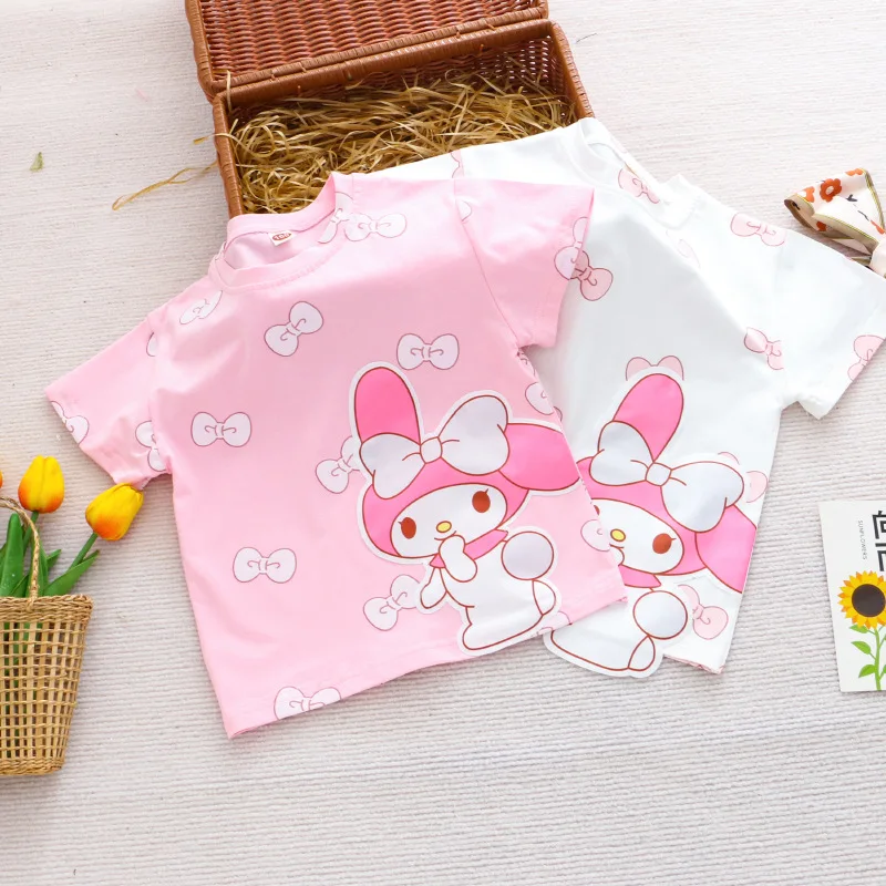 Sanrio Anime Kuromi Cinnamoroll My Melody Children Short Sleeves Cartoon T-shirt Pullovers Tops Boy Girl Clothes Tracksuit Gifts
Sanrio Anime Kuromi Cinnamoroll My Melody Children Short Sleeves Cartoon T-shirt Pullovers Tops Boy Girl Clothes Tracksuit Gifts