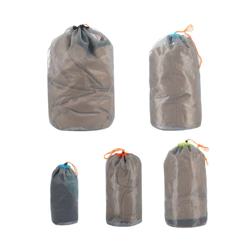 Mesh Camping Organizer Sack Bag - Ultralight Travel Compression Sack with Drawstring Beach Toiletry Pouch For Hiking Backpack 
Mesh Camping Organizer Sack Bag - Ultralight Travel Compression Sack with Drawstring Beach Toiletry Pouch For Hiking Backpack